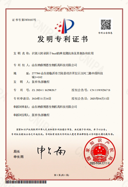 Snail 专利证书